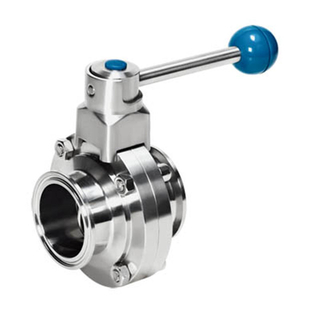 Sanitary SS Manaul Clamped Butterfly Valve Square Pull Handle