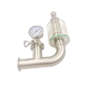 Santiary Stainless Steel Tri Clover Compatible Pressure Relief Valve Manometer